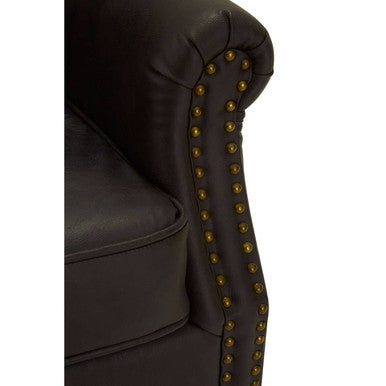 Brown Leather Effect Armchair | Trinity