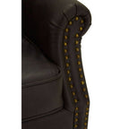 Brown Leather Effect Armchair | Trinity