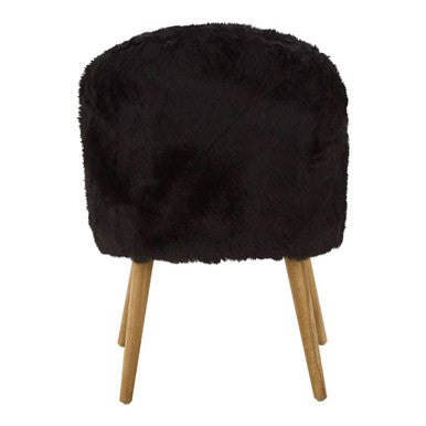 Black Fur Effect Chair | Cabaret