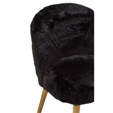 Black Fur Effect Chair | Cabaret