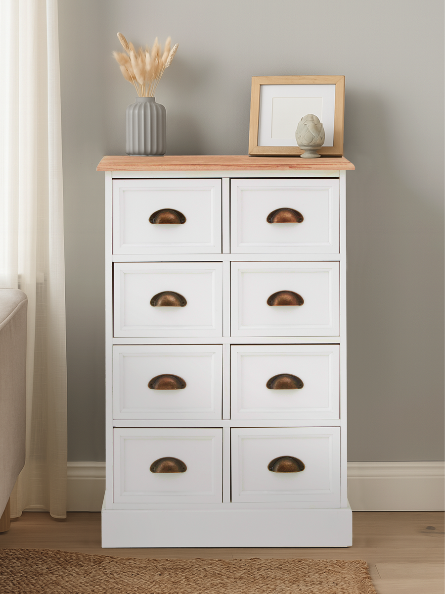 White 8 Drawers Chest | Austin