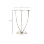Mirrored Glass Top Side Table with Bowed Silver Metal Legs | Marcia