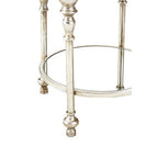 Mirrored Glass Top Two-Tier Side Table with Silver Metal Legs, Marcia
