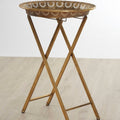 Gold Finish Folding Tray Table | Reza