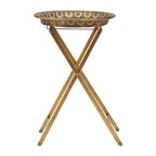 Gold Finish Folding Tray Table | Reza