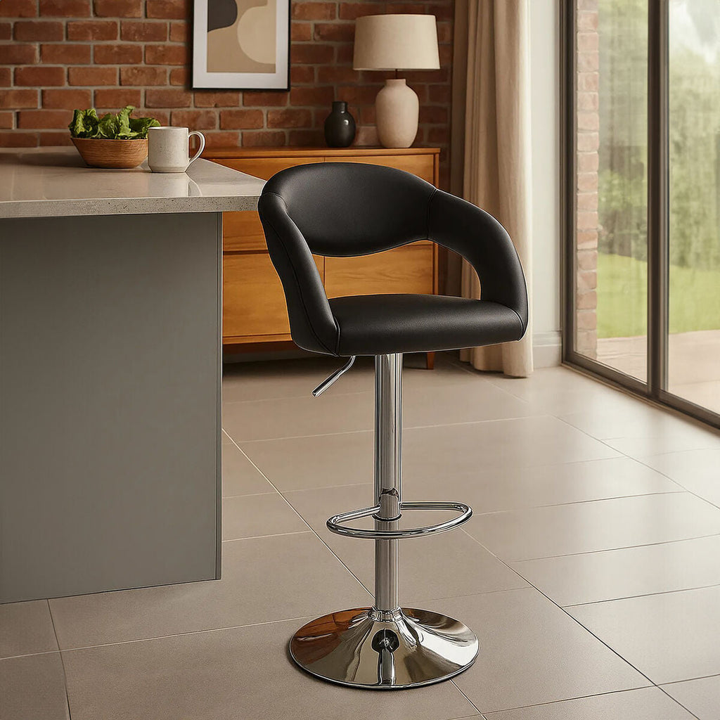 Black Faux Leather Bar Chair | Taylor
