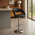 Black Faux Leather Bar Chair | Taylor
