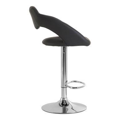 Grey Faux Leather Bar Chair | Taylor