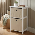 2 Natural Fabric Drawers Cabinet | Lindo
