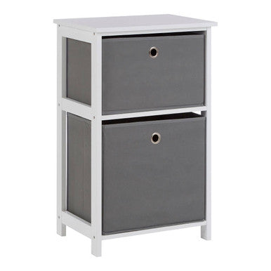 2 Grey Fabric Drawers Cabinet | Lindo