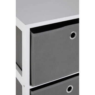 2 Grey Fabric Drawers Cabinet | Lindo