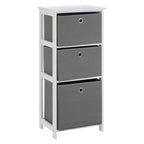 3 Grey Fabric Drawers Cabinet | Lindo