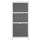 3 Grey Fabric Drawers Cabinet | Lindo