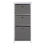 3 Grey Fabric Drawers Cabinet | Lindo