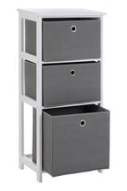 3 Grey Fabric Drawers Cabinet | Lindo