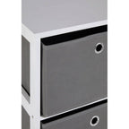 3 Grey Fabric Drawers Cabinet | Lindo