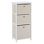 3 Natural Fabric Drawers Cabinet | Lindo