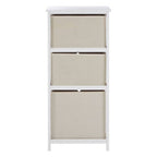 3 Natural Fabric Drawers Cabinet | Lindo