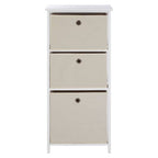 3 Natural Fabric Drawers Cabinet | Lindo