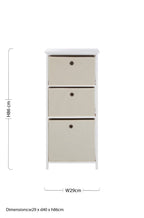 3 Natural Fabric Drawers Cabinet | Lindo
