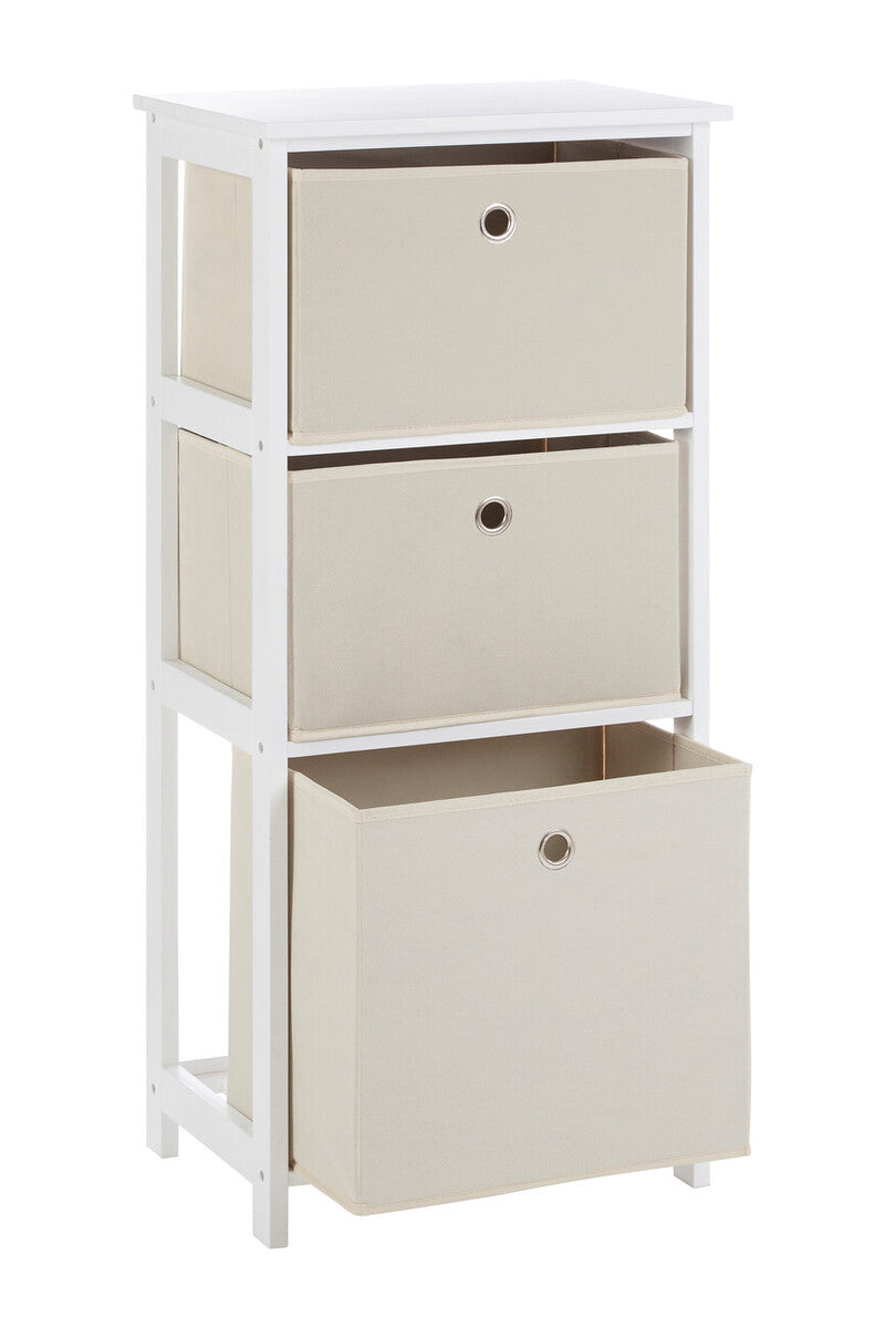 3 Natural Fabric Drawers Cabinet | Lindo