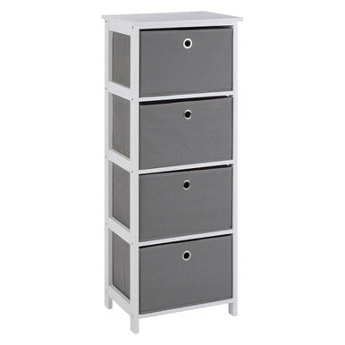 4 Grey Fabric Drawers Cabinet | Lindo