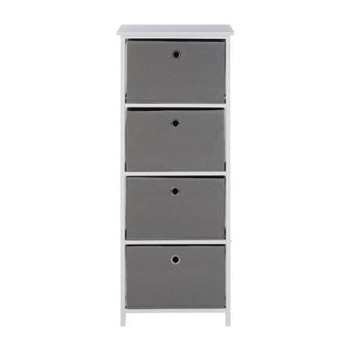 4 Grey Fabric Drawers Cabinet | Lindo