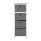 4 Grey Fabric Drawers Cabinet | Lindo
