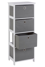 4 Grey Fabric Drawers Cabinet | Lindo