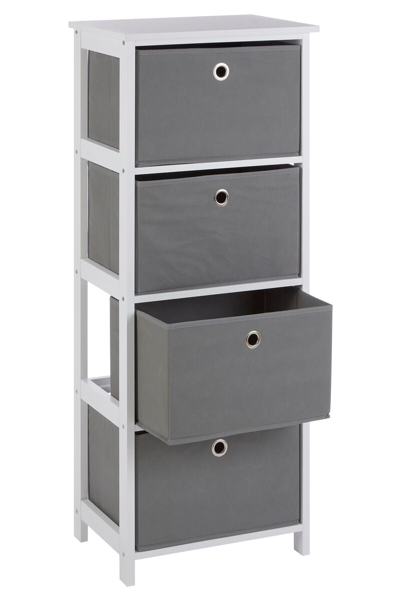 4 Grey Fabric Drawers Cabinet | Lindo