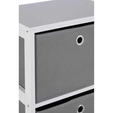 4 Grey Fabric Drawers Cabinet | Lindo
