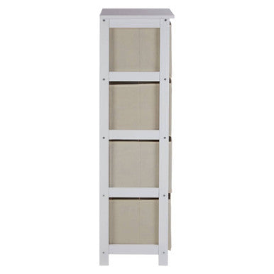 4 Natural Fabric Drawers Cabinet | Lindo