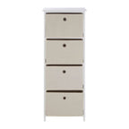 4 Natural Fabric Drawers Cabinet | Lindo