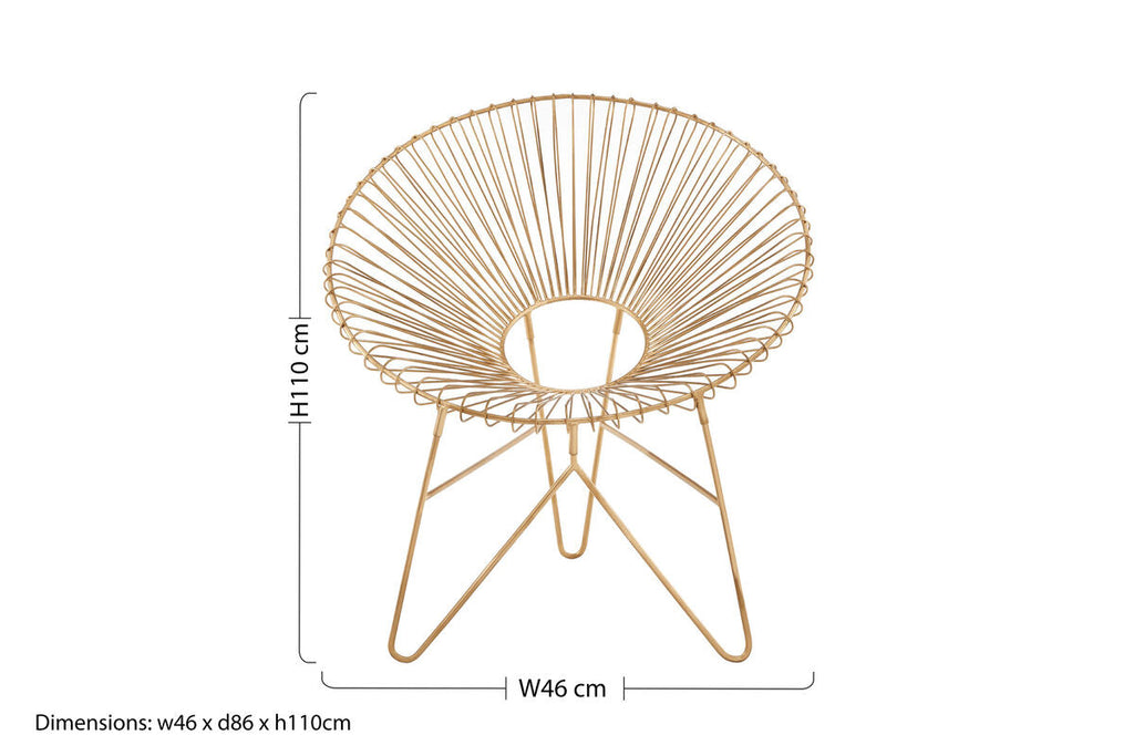 Templar Gold Wire Frame Occasional Chair