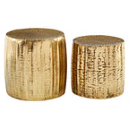 Gold Set of 2 Antique Brass Side Table and Stool | Templar