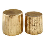 Gold Set of 2 Antique Brass Side Table and Stool | Templar