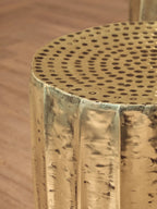 Gold Set of 2 Antique Brass Side Table and Stool | Templar