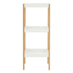 Three Tiered White and Natural Shelf Unit | Nostra