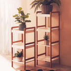 Four Tiered White and Natural Shelf Unit | Nostra