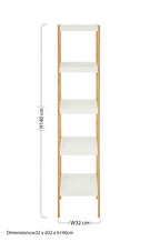 Five Tiered White and Natural Shelf Unit | Nostra