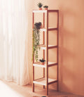 Five Tiered White and Natural Shelf Unit | Nostra