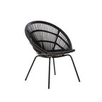 Black Natural Rattan Chair with Iron Legs | Lagom