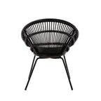 Black Natural Rattan Chair with Iron Legs | Lagom