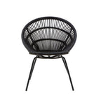 Black Natural Rattan Chair with Iron Legs | Lagom