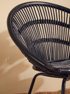 Black Natural Rattan Chair with Iron Legs | Lagom