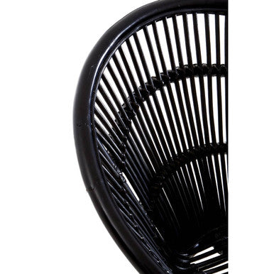 Black Natural Rattan Chair with Iron Legs | Lagom