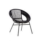 Black Natural Rattan and Iron Black Chair | Lagom