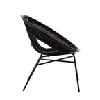 Black Natural Rattan and Iron Black Chair | Lagom