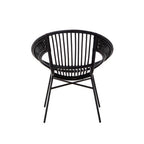 Black Natural Rattan and Iron Black Chair | Lagom