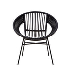 Black Natural Rattan and Iron Black Chair | Lagom